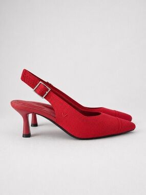 VIVAIA Addison Slingback Kitten Heels Pumps Red Arch Support Size US 6.5 EU37
